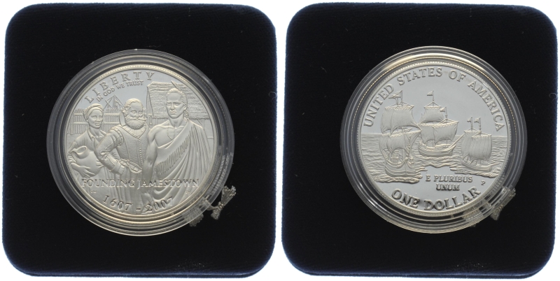 USA 1 Dollar 2007 Jamestown 400th Anniversary Silver Dollar